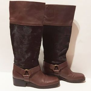 Lucky Brand Leather Riding Boots with Faux…